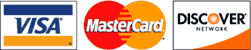Payment accepted: Mastercard, Visa and Discover